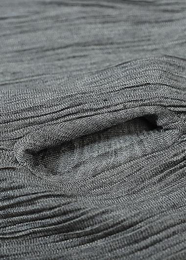 French elastic waist pants oversize gray pattern  Jeans - SooLinen