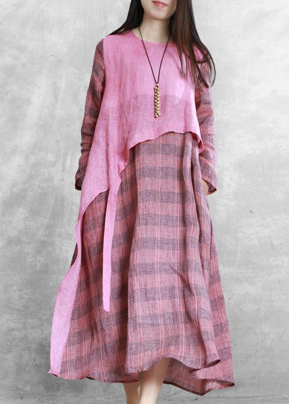French green Robes o neck asymmetric Kaftan summer Dresses - SooLinen