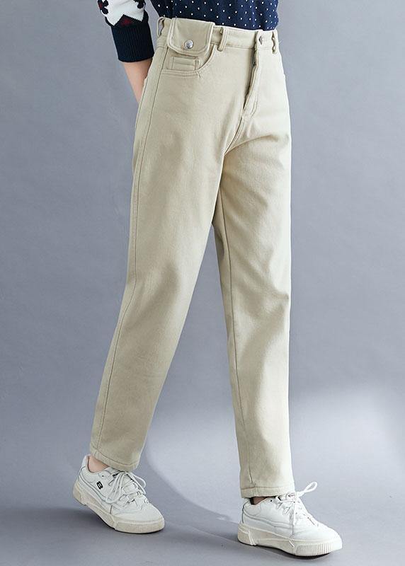 French khaki trousers trendy plus size spring pockets pattern shorts - SooLinen