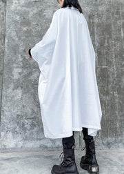 French lapel zippered Fashion crane coats white Midi women coats - SooLinen
