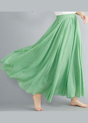 Fruit Green Cotton Beach Skirts High Waist Exra Large Hem Summer