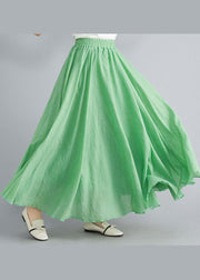 Fruit Green Cotton Beach Skirts High Waist Exra Large Hem Summer
