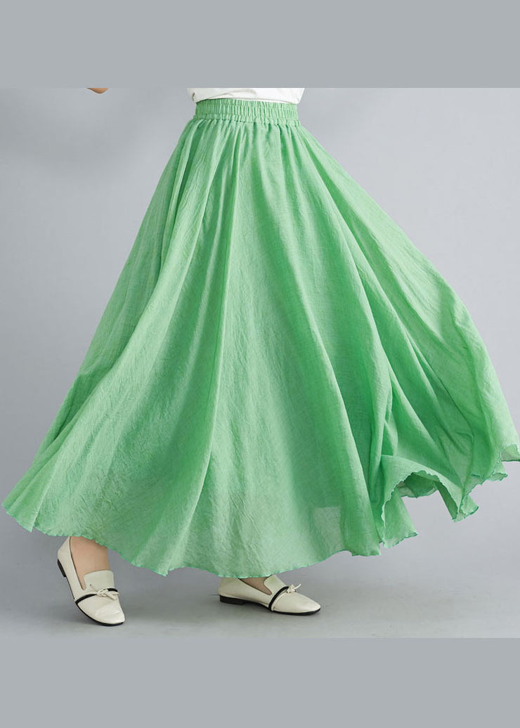 Fruit Green Cotton Beach Skirts High Waist Exra Large Hem Summer