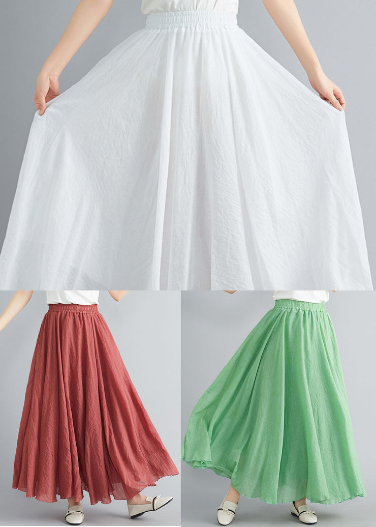 Fruit Green Cotton Beach Skirts High Waist Exra Large Hem Summer