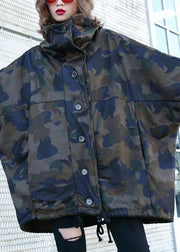 Handmade Button pockets fine coat for woman camouflage silhouette coat - SooLinen