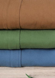 Handmade Coffee Pockets Spring Coat - SooLinen