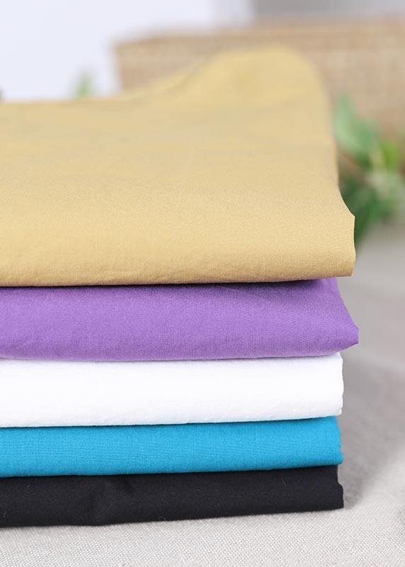 Italian Black Half Sleeve Cotton Shirt Top Summer - SooLinen