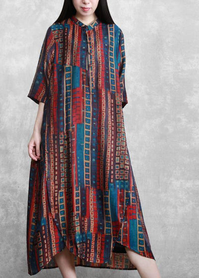 Italian Plus Size Multicolor Art Dresses< - SooLinen