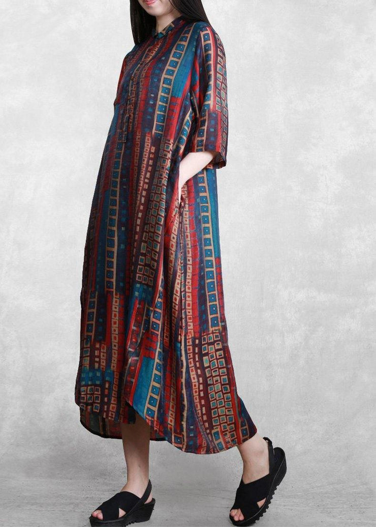 Italian Plus Size Multicolor Art Dresses< - SooLinen