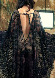 Italienische weiße Spitze rückenfreies Strandkleid Sommerkleider