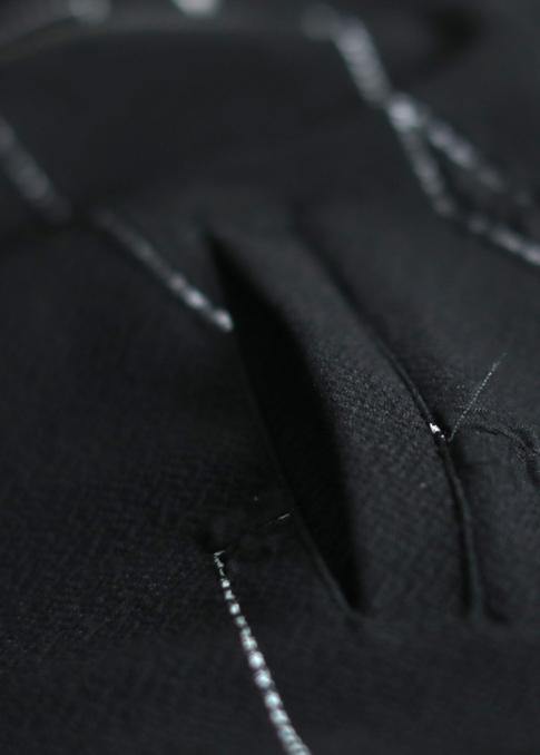 Italian black Fine outwear design hooded zippered coat - SooLinen