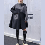 Italian patchwork Cotton quilting clothes Plus Size pattern black Knee Dress