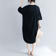 Italienische schwarze Kleiderschränke O-Ausschnitt Low High Design Maxi Frühlingskleid