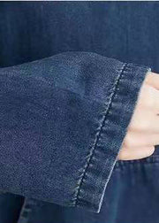 Italienische Kapuzentaschen Frühlingskleidung Damen Denim Blau Reisekleider