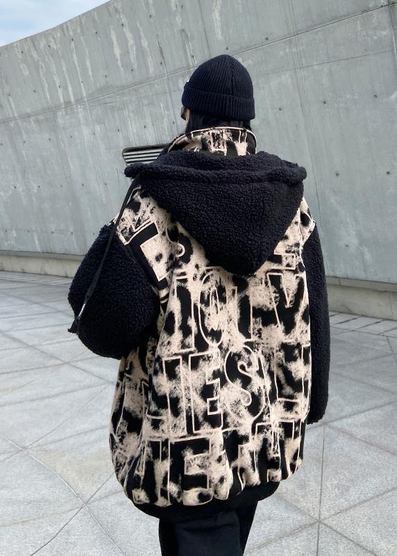 Jacket short heavy winter casual splicing letter tie dye Baseball Jacket - SooLinen