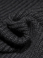 Knitted black Sweater dress outfit DIY o neck tassel Mujer sweater dress - SooLinen