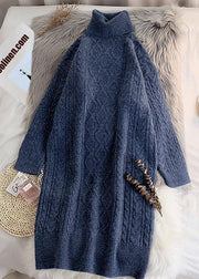 Knitted navy Sweater Wardrobes Vintage lapel thick Funny knitwear - SooLinen