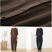 Korean brown style loose plus size women's casual all-match overalls - SooLinen