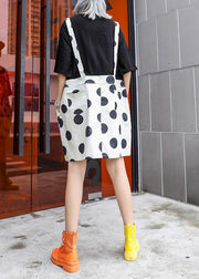 Large size fake two-piece wave skirt dress 2019 new summer short-sleeved t-shirt female high waist  strap dress - SooLinen