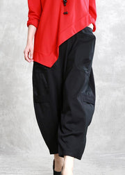 Literary personality wide-leg pants women solid spring loose casual pants - SooLinen
