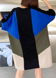 Loose Color block Loose Casual Maxi Dress Summer - SooLinen