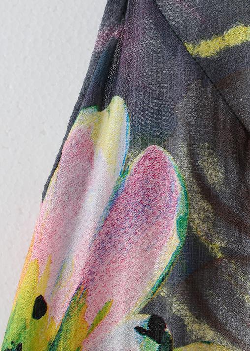 Lose Blumenbaumwollkleidung Frauen-Ausschnitt ärmellose Roben-Sommerkleider