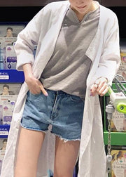 Loose pockets side open fine Coats Women black box women cardigan - SooLinen