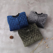 Luxury plus size clothing winter jacket two pockets winter outwear green thick womens coats - SooLinen