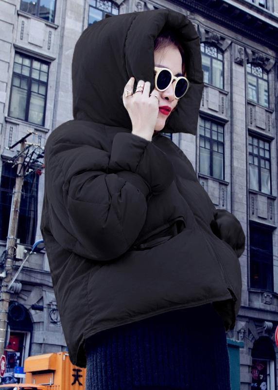 Luxury plus size womens parka overcoat beige hooded thick duck down coat - SooLinen