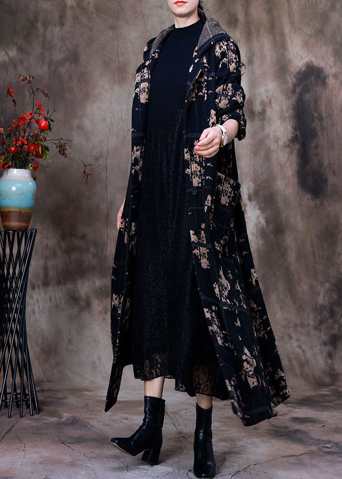 Moderne gelbe Jacquard-Knöpfe mit Kapuze Trenchcoats aus Velours Frühling