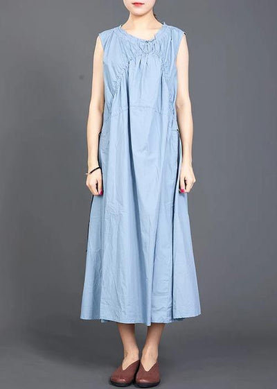 Modern cotton tunic pattern Drops Design Folded Lacing Irregular Splice Solid Color Dress - SooLinen