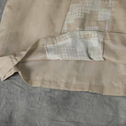 Modern linen cotton Robes 2025 Women Long Sleeve Loose Beige Autumn Dress