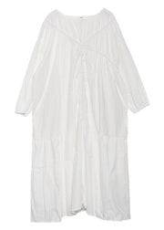 Modern o neck Cinched cotton fall Long Shirts Fashion Ideas black A Line Dresses - SooLinen