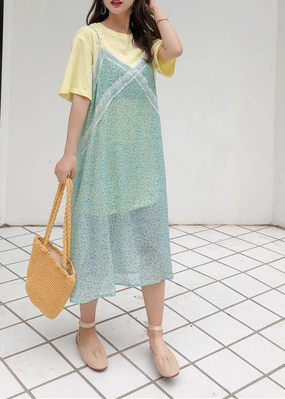 Modern sleeveless chiffon clothes Women Photography green Maxi Dress summer - SooLinen