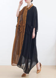 Sometimes Warm Sometimes Cold- Summer Shirt Dress Chiffon Dresses - SooLinen