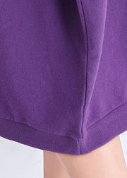 Natural purple print Cotton clothes Women Vintage Sewing o neck cotton Summer Dress