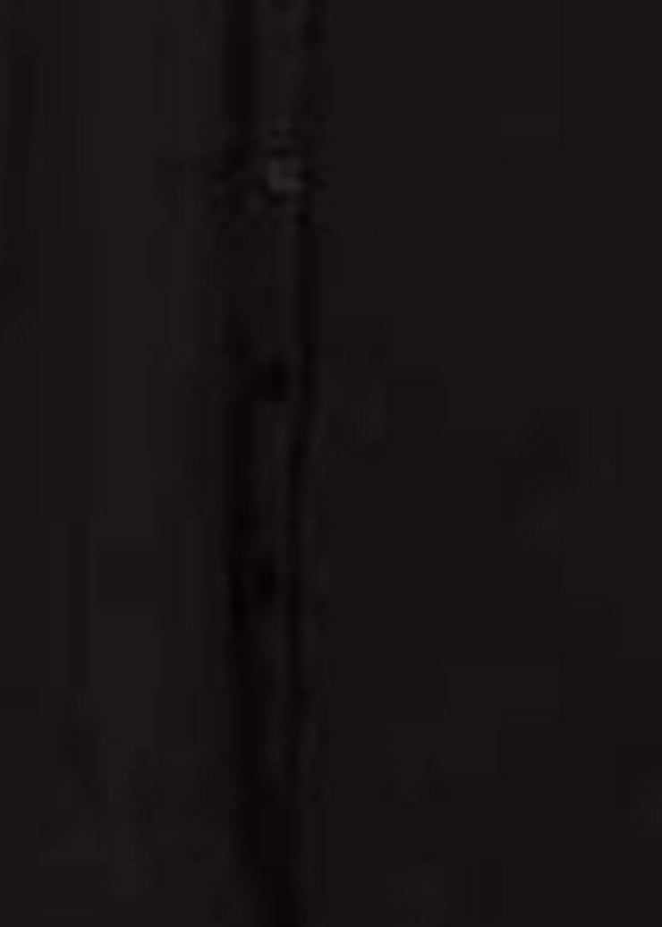 New Woman Plus Size Black Casual Shirt Embroidery Fringe Dress - SooLinen
