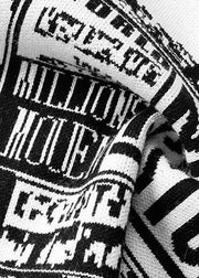 Organic Black Print Strickseite offener Rock Frühling