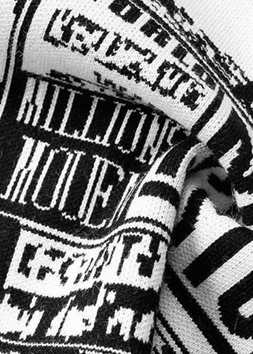Organic Black Print Strickseite offener Rock Frühling