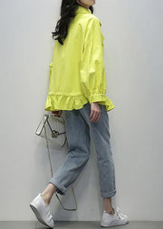Organic Notched double breast  crane coats white oversized outwear - SooLinen