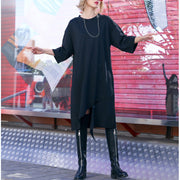 Organic Three Quarter sleeve Cotton tunic top fine Catwalk black tunic Dresses