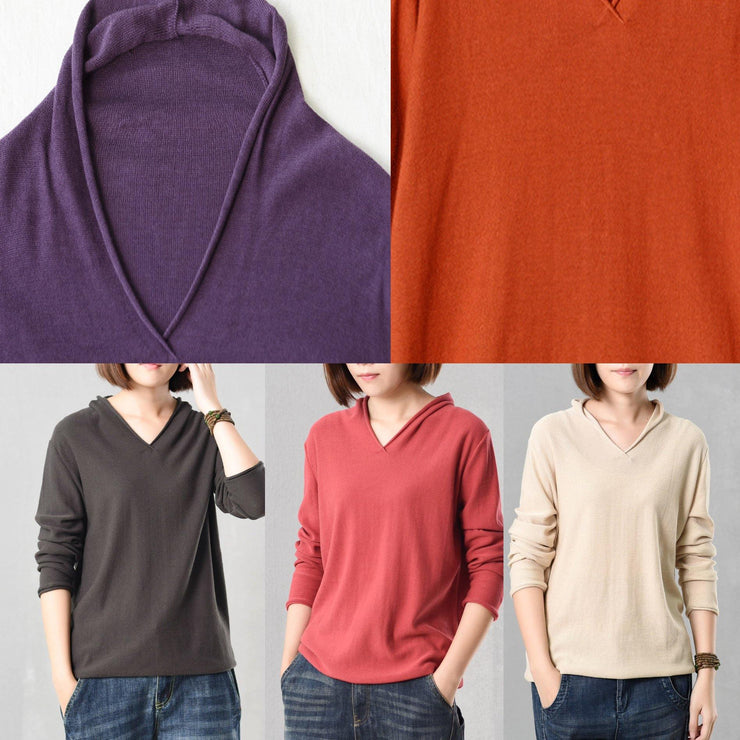 Oversized gray long sleeve sweater fall fashion wild knitted tops autumn - SooLinen