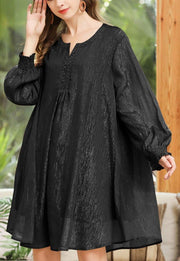 Plus Size Black Elegant Chiffon Summer Holiday Dress - SooLinen