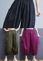 Plus Size Black Pockets Harem Pants Spring