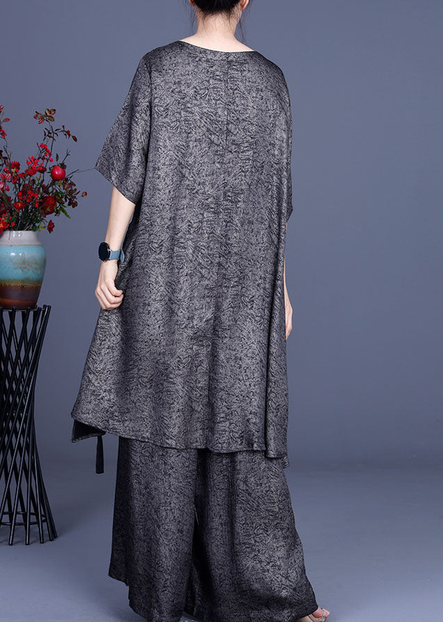 Plus Size Khaki Asymmetrische Krawatte Taille Zweiteiler Frühling