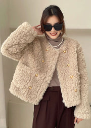 Plus Size Khaki Taschen Kunstpelz Wintermäntel Winter