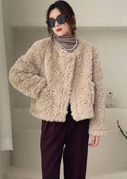 Plus Size Khaki Taschen Kunstpelz Wintermäntel Winter