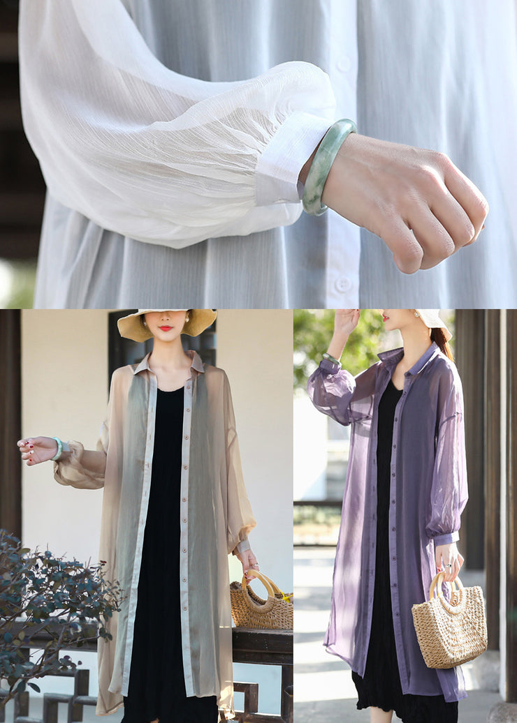 Purple 2025 UPF 50+ Tulle Long Cardigans Long Sleeve