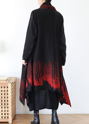 Red Pocket 2025 Trench Coats V Neck Long Sleeve
