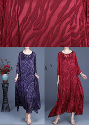 Red Two Piece Spring Silk asymmetrical Design dress with suspender skirt - SooLinen